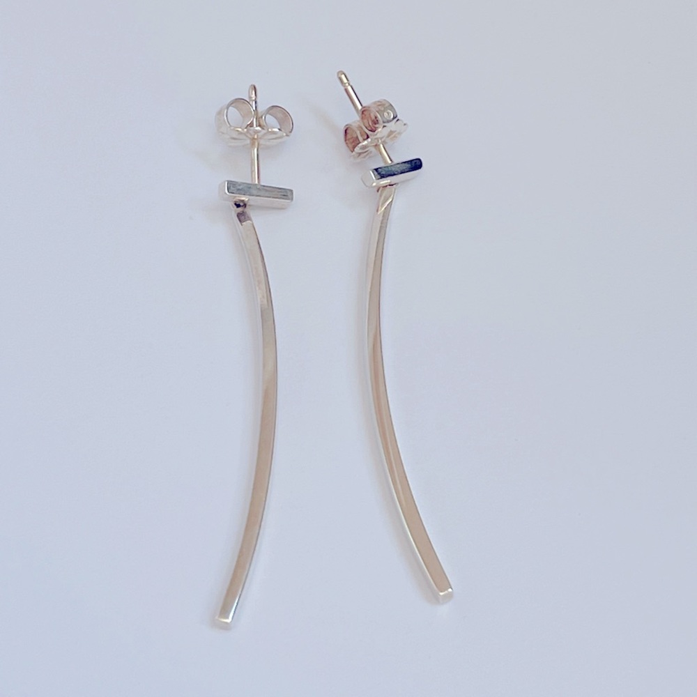 Tiffany & Co T Sterling Silver Drop Earrings